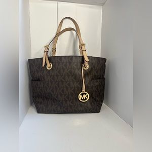 Michael Kors brown and beige tote